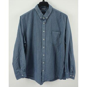 Sportscraft Men's EU 3XL US 2XL Long Sleeve Blue Oxford Cotton Button Down Shirt